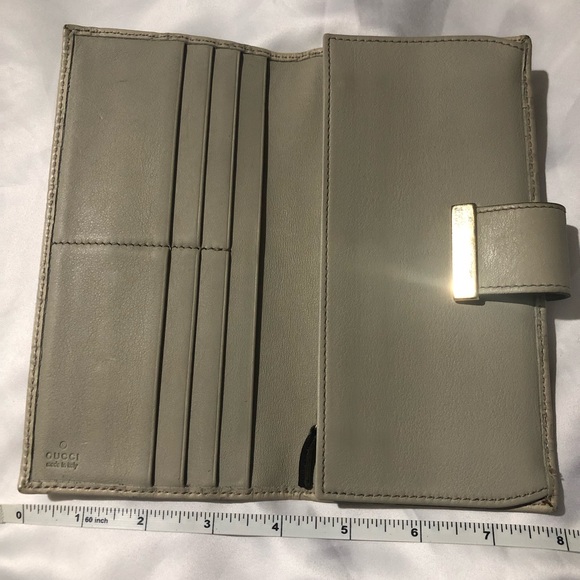Gucci Beige Soft Guccissima Leather Wallet, gold hardware. Authentic. Like new - Picture 3 of 4